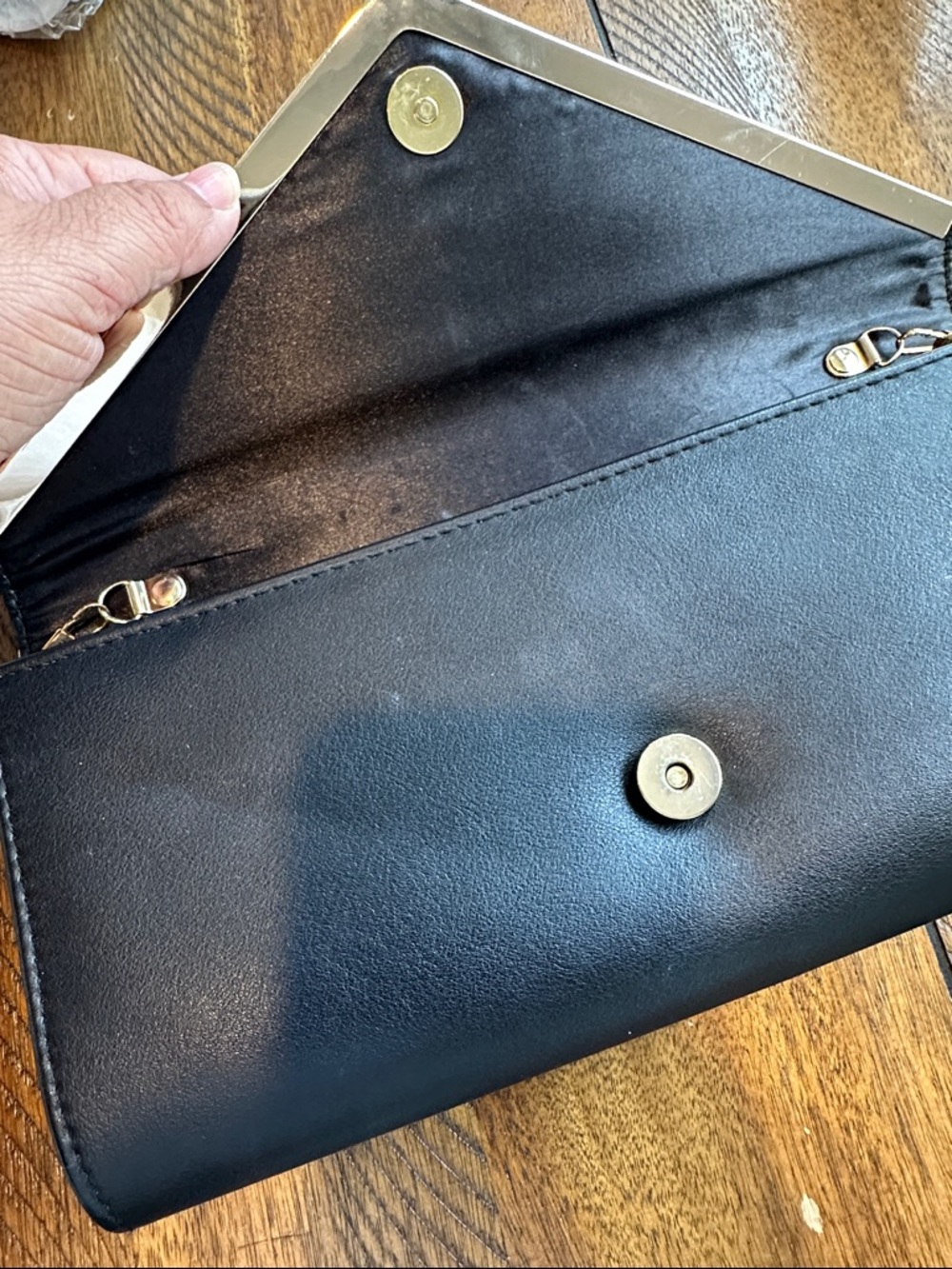 Aldo Black Clutch with Gold Accent Chain - Picture 7 of 7